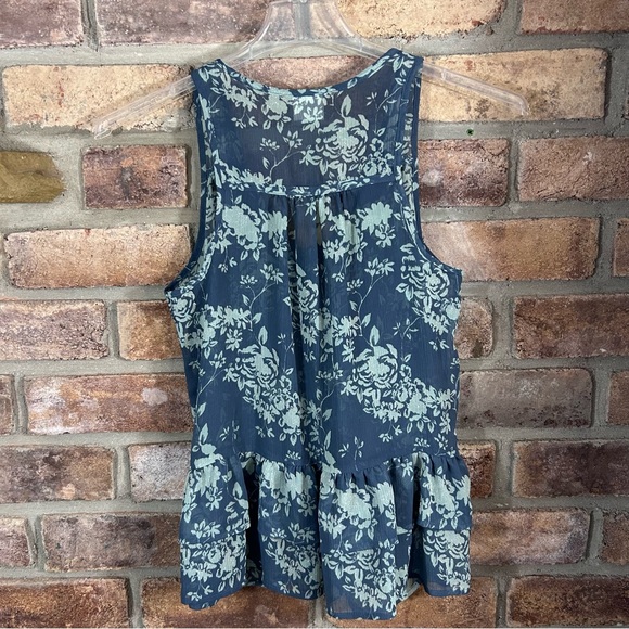 INKED & FADED Sparkly Sleeveless Peplum Sheer Blouse 39 - Picture 12 of 12